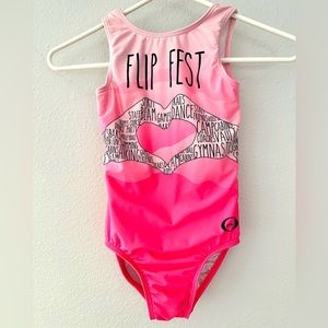 Flip Fest Ozone gymnastics leotard size YL youth large in pink